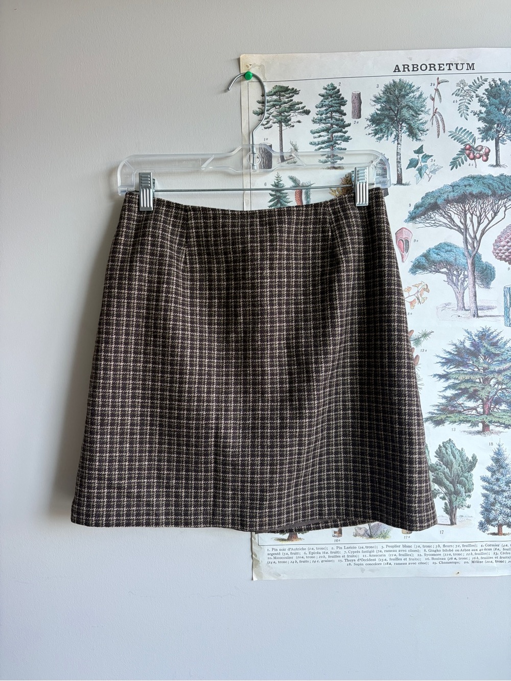 J. Crew Plaid Wool Mini Skirt in Brown and Beige Size 6 🤎